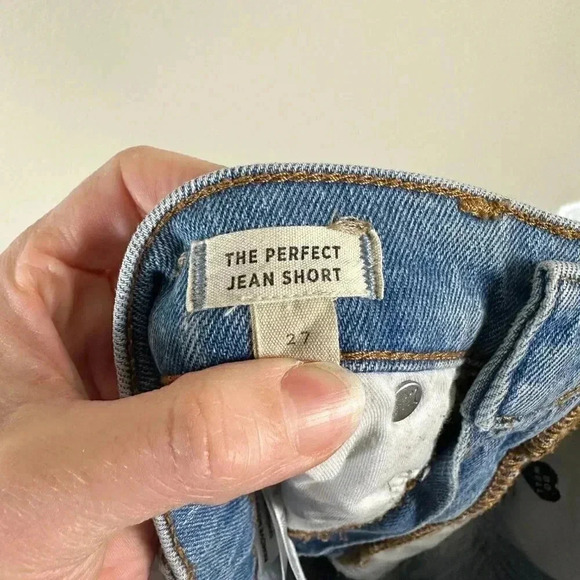 Madewell The Perfect Jean Short Distressed Shorts Light Wash Size 27 - Picture 3 of 6